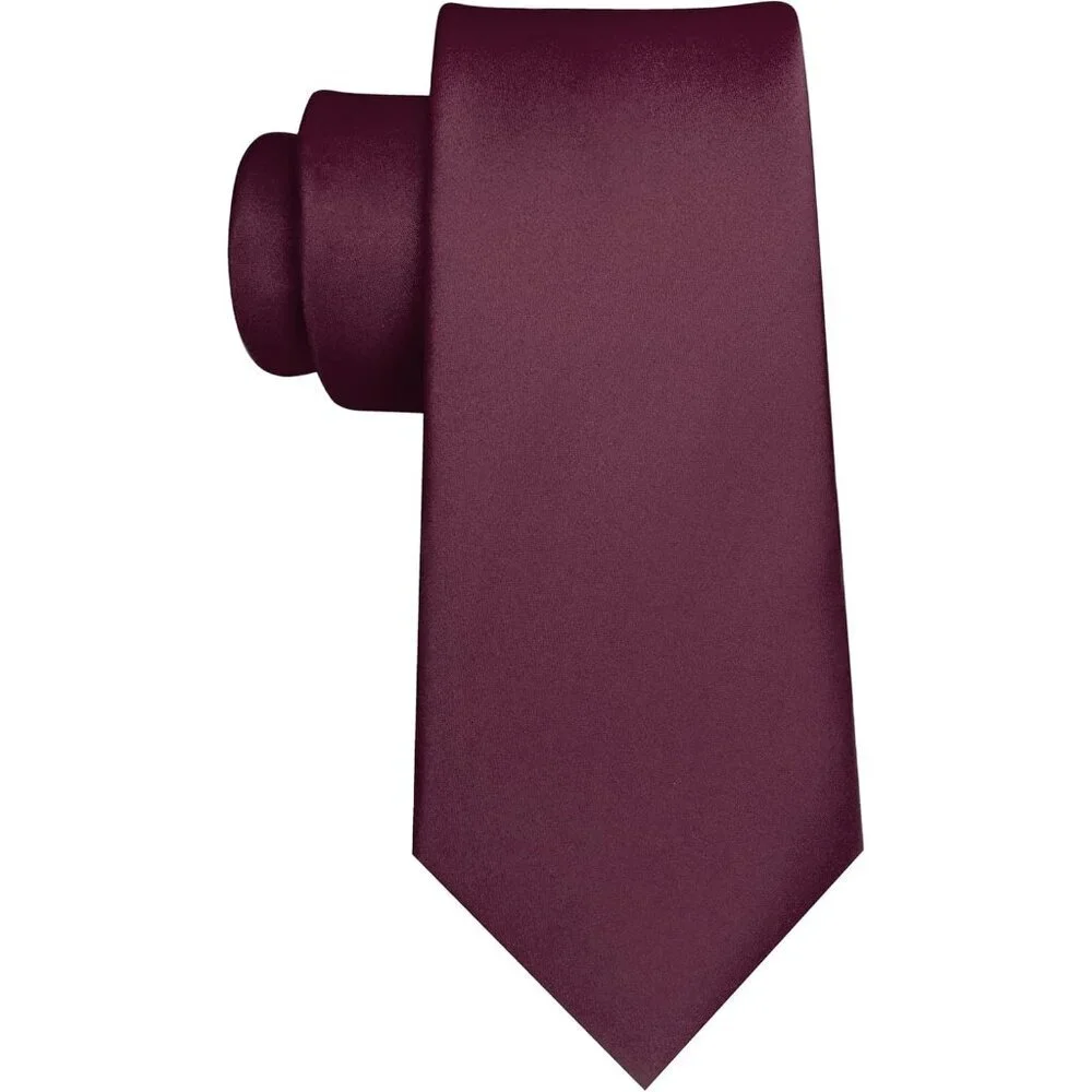 Men's Maroon Solid Pure Color Imported Polyester Formal Neck Ties